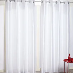 Rideau à oeillets blanc brillant