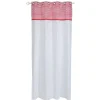 Rideau à oeillets blanc imprimé zig zag rose