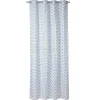 Rideau à oeillets blanc motif géométrique noir