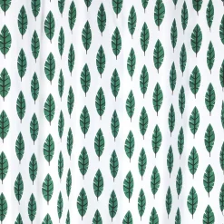 Rideau à oeillets blanc motif feuille verte Filao