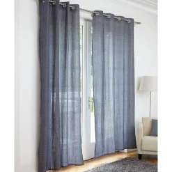 Rideau à oeillets bleu blanc