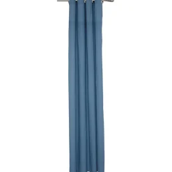 Rideau à oeillets bleu uni