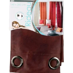 Rideau à oeillets chocolat