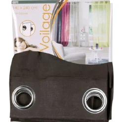 Rideau à oeillets chocolat étamine