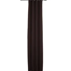 Rideau à oeillets chocolat occultant rayé jacquard