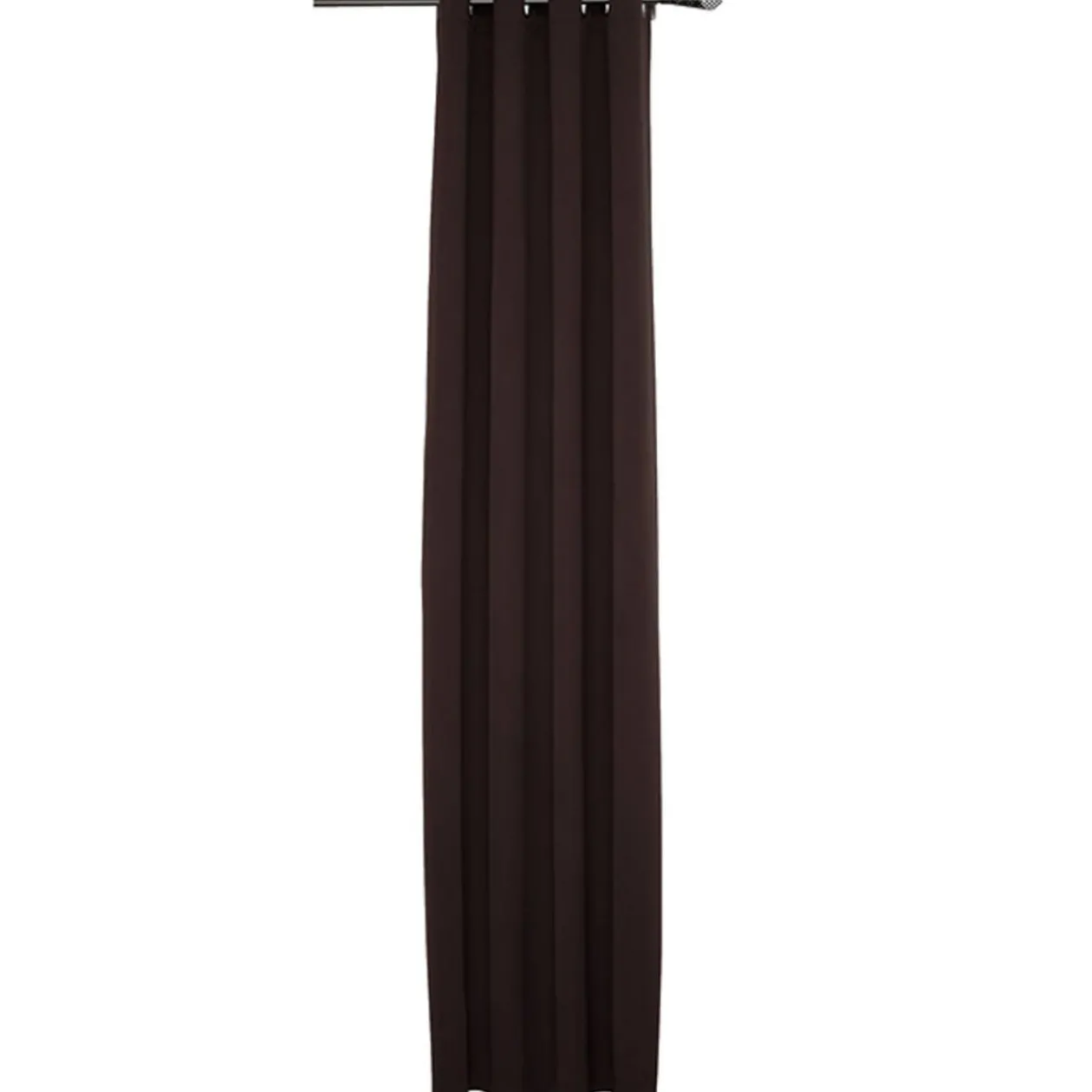 Rideau à oeillets chocolat occultant rayé jacquard