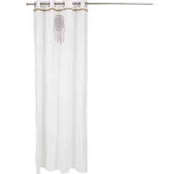 Rideau à oeillets écru frise imitation dentelle 140x240cm - Orylia