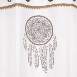 Rideau à oeillets écru frise imitation dentelle 140x240cm - Orylia