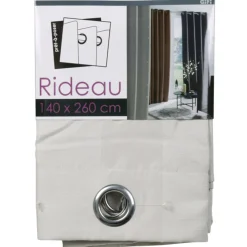 Rideau à oeillets écru jacquard