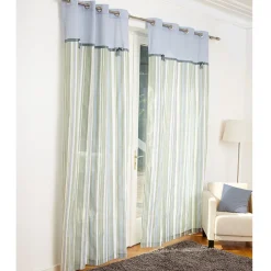 Rideau à oeillets design noeud rayé