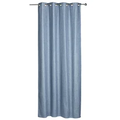 Rideau à oeillets effet chiné bleu