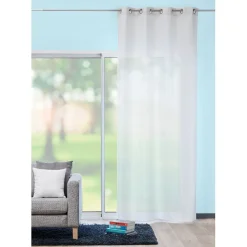 Rideau à oeillets effet laine blanc