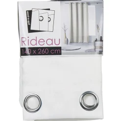 Rideau à oeillets effet matière uni blanc