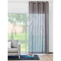 Rideau à oeillets effet matière uni taupe