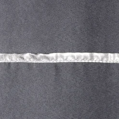 Rideau à oeillets effet suédine gris foncé couture argentée