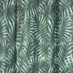 Rideau à oeillets en velours motif feuille exotique tropical