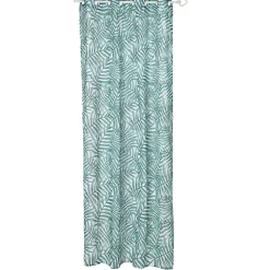 Rideau à oeillets Epikeros exotique blanc motif végétal vert