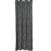Rideau à oeillets Epikeros exotique noir motif végétal blanc