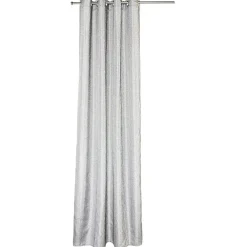 Rideau à oeillets fil brillant noir et blanc 140x260cm