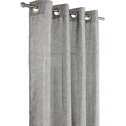 Rideau à oeillets fil brillant noir et blanc 140x260cm