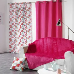 Rideau à oeillets framboise uni Nordicolor