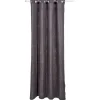 Rideau à oeillets gaze de coton gris uni 135xL240cm