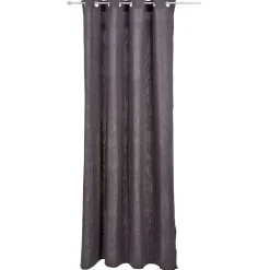 Rideau à oeillets gaze de coton gris uni 135xL240cm