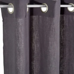 Rideau à oeillets gaze de coton gris uni 135xL240cm