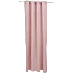 Rideau à oeillets gaze de coton rose uni 135xL240cm