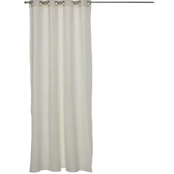 Rideau à oeillets gaze de coton beige uni 135xL240cm