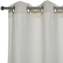 Rideau à oeillets gaze de coton beige uni 135xL240cm