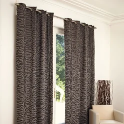 Rideau à oeillets gris