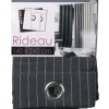 Rideau à oeillets gris anthracite rayé