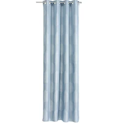 Rideau à oeillets gris foncé uni imprimé feuilles gris clair