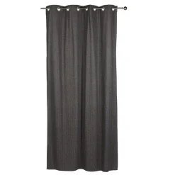 Rideau à oeillets imprimé chevron taupe noir gris