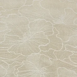 Rideau à oeillets imprimé feuille tropicale beige et blanc