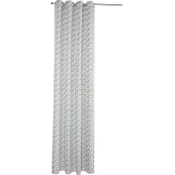 Rideau à oeillets imprimé géométrique gris clair et foncé 140x260cm