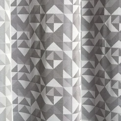 Rideau à oeillets imprimé géométrique gris clair et foncé 140x260cm