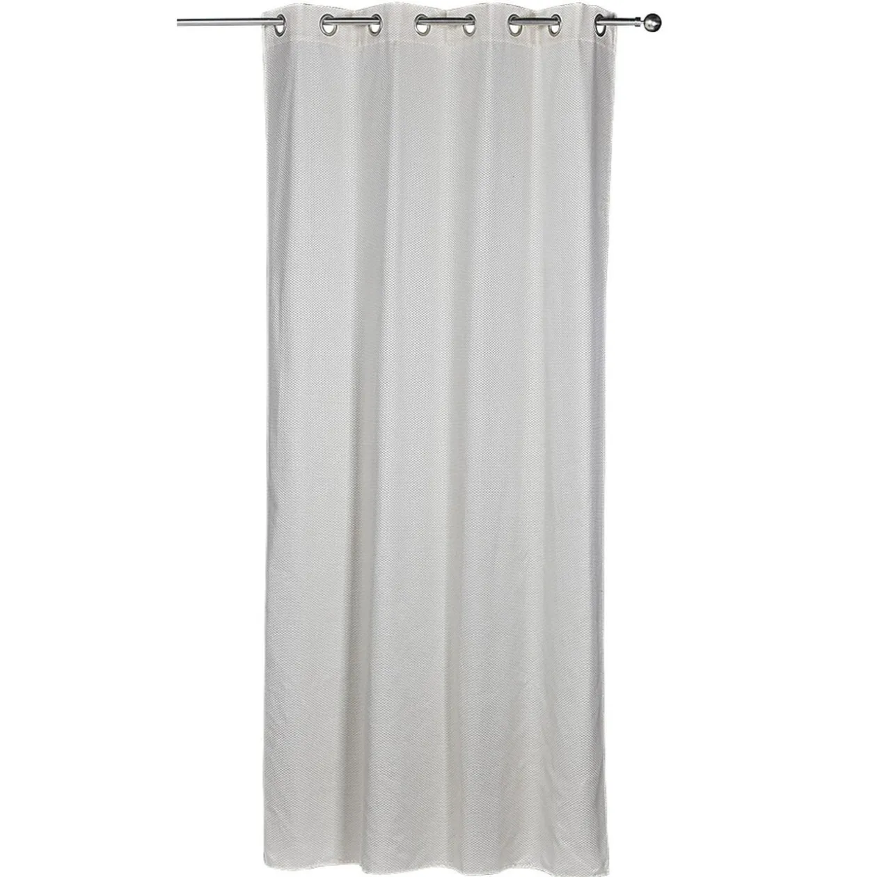 Rideau à oeillets imprimé maille blanc ivoire