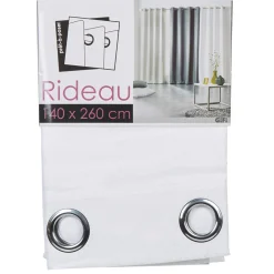 Rideau à oeillets jacquard chevron blanc