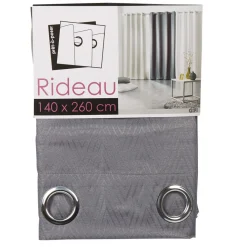 Rideau à oeillets jacquard chevron anthracite