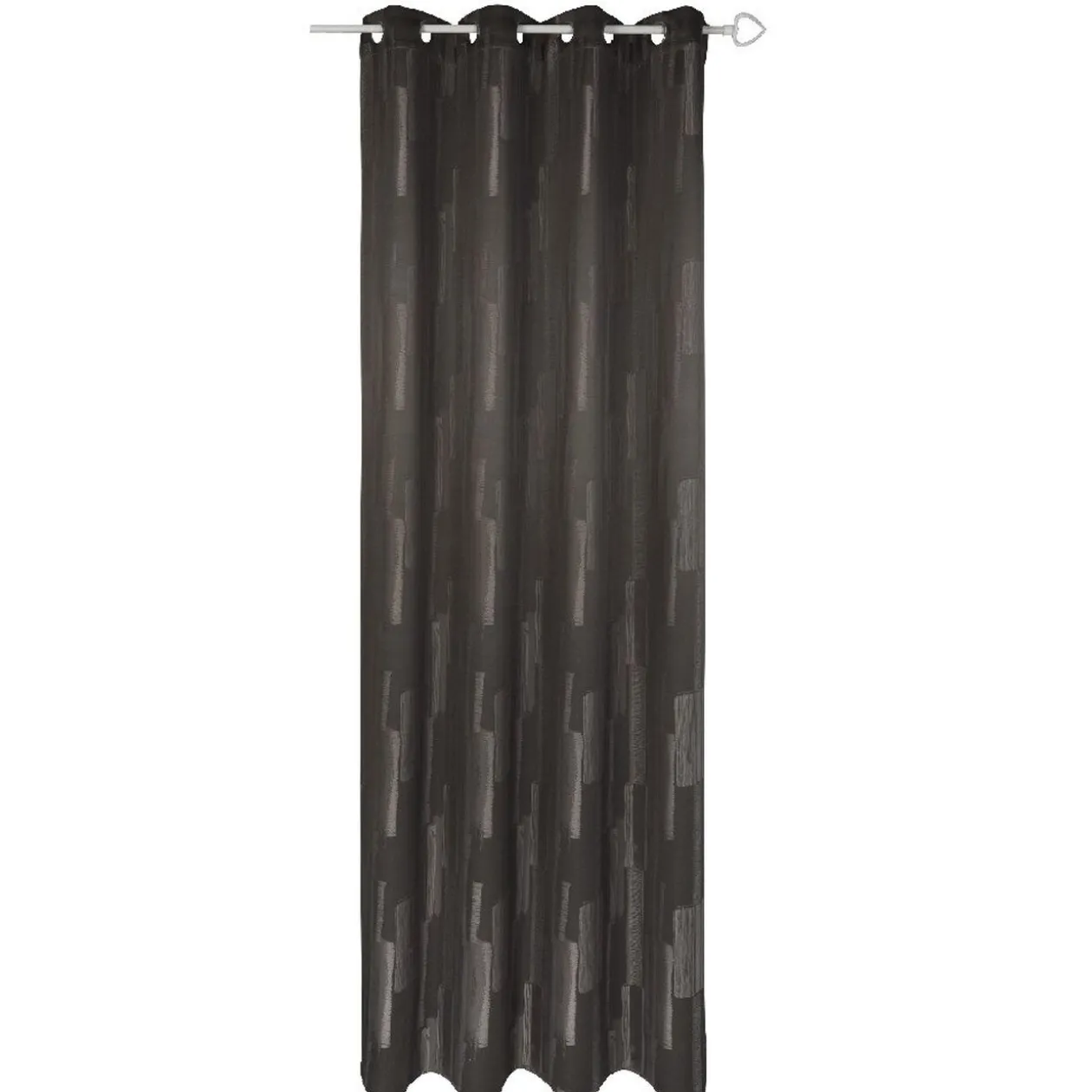 Rideau à oeillets jacquard taupe gris