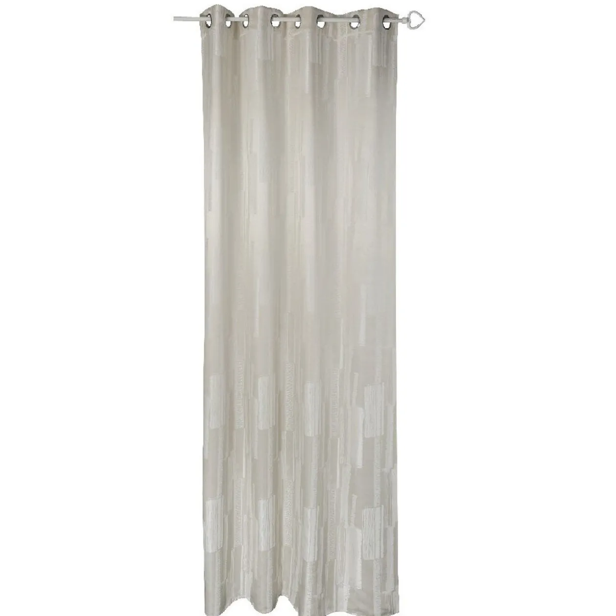 Rideau à oeillets jacquard ivoire