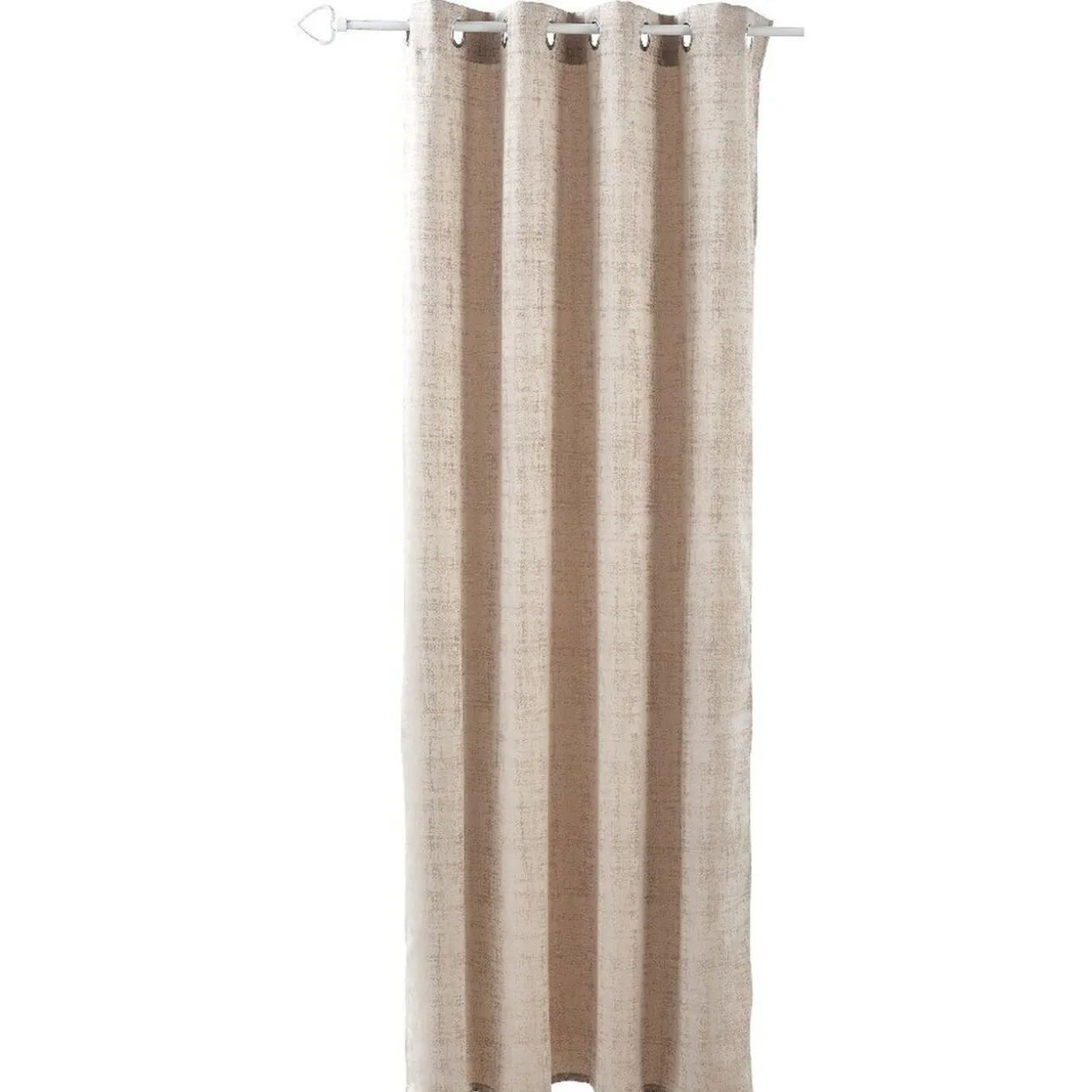 Rideau à oeillets jacquard taupe