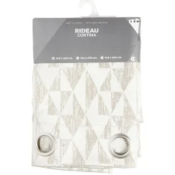 Rideau à oeillets jacquard