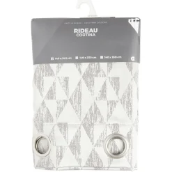 Rideau à oeillets jacquard