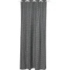 Rideau à oeillets jacquard noir motif géométrique blanc Andy