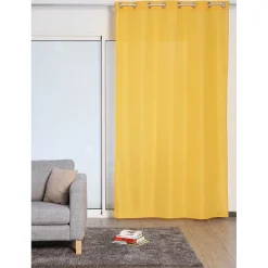 Rideau 8 oeillets jaune curry