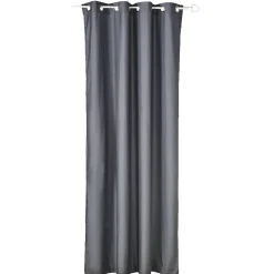 Rideau à oeillets microfibre uni gris