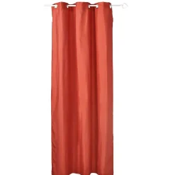Rideau à oeillets microfibre uni rouge